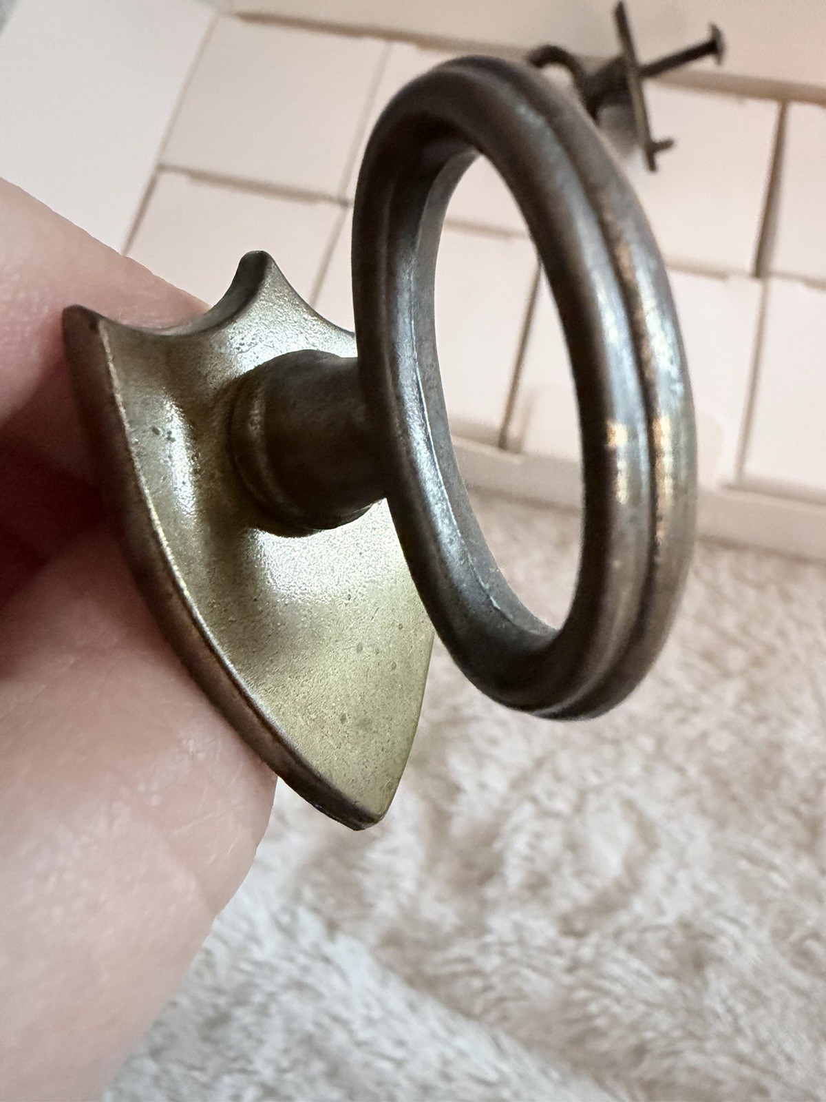 Lot of 10 Vintage KBC Keeler Brass Co Shield Cabinet Knobs Drawer Pulls 4599