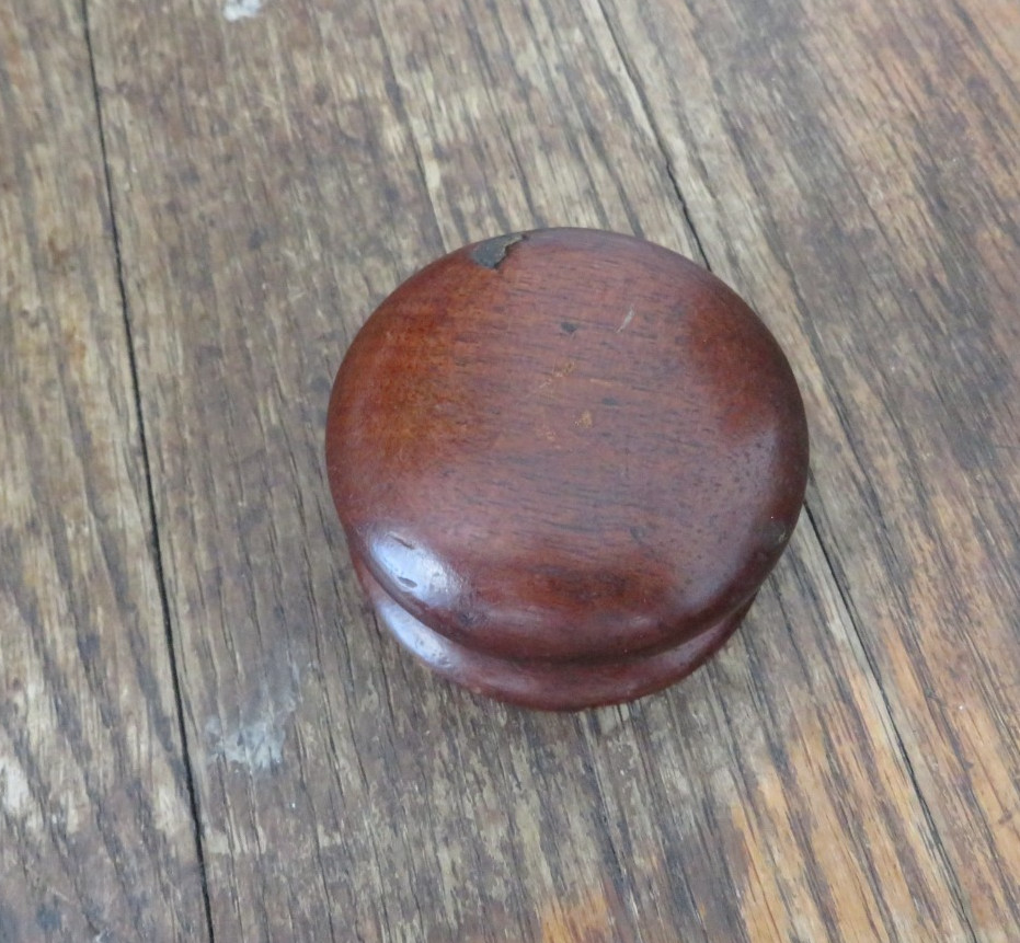 Antique Victorian Wooden Drawer Pull Knob, 2 1/4 Inch