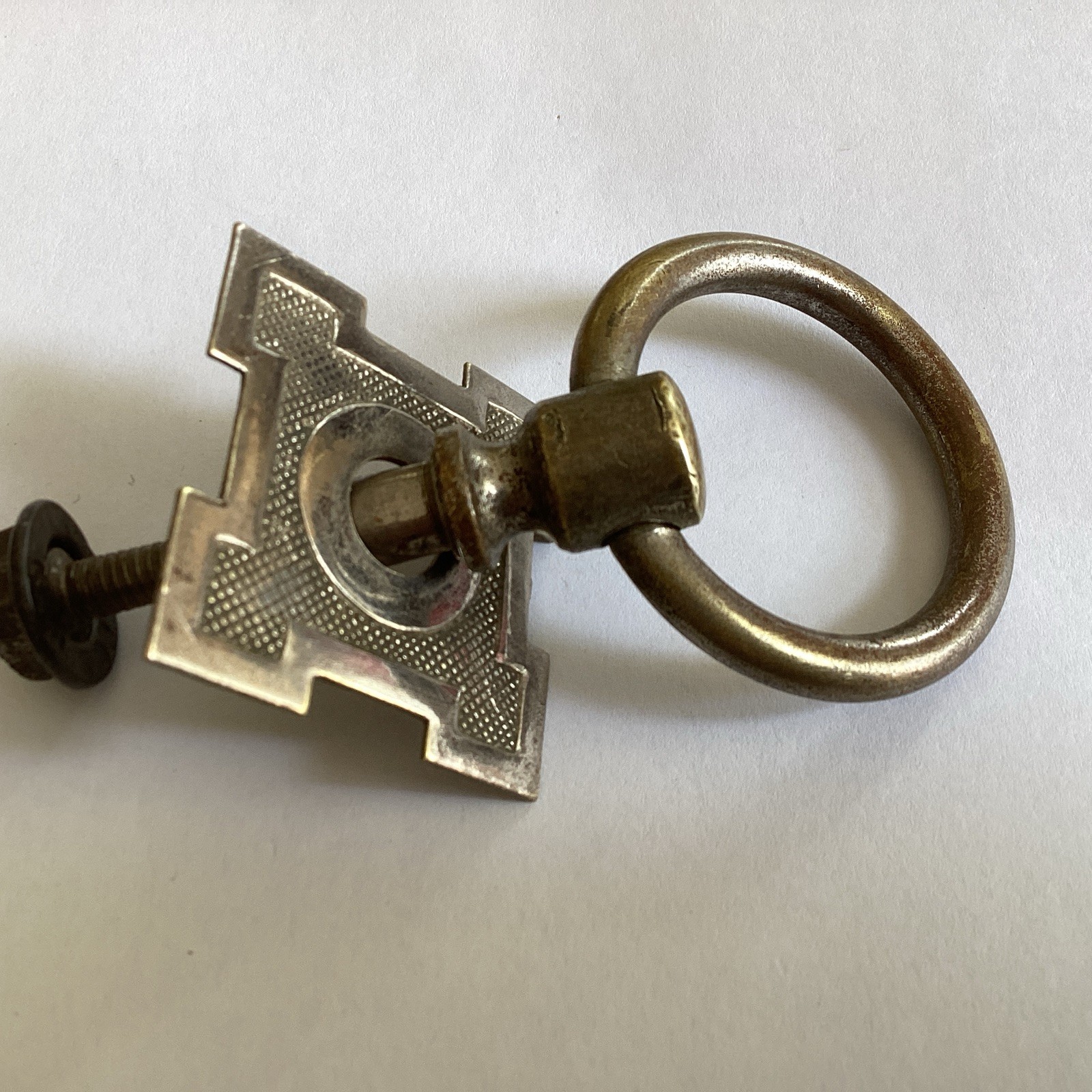 Vintage Chrome/Brass Drawer Pulls Back Plate 1.5” Super for a stand Or Cupboard.