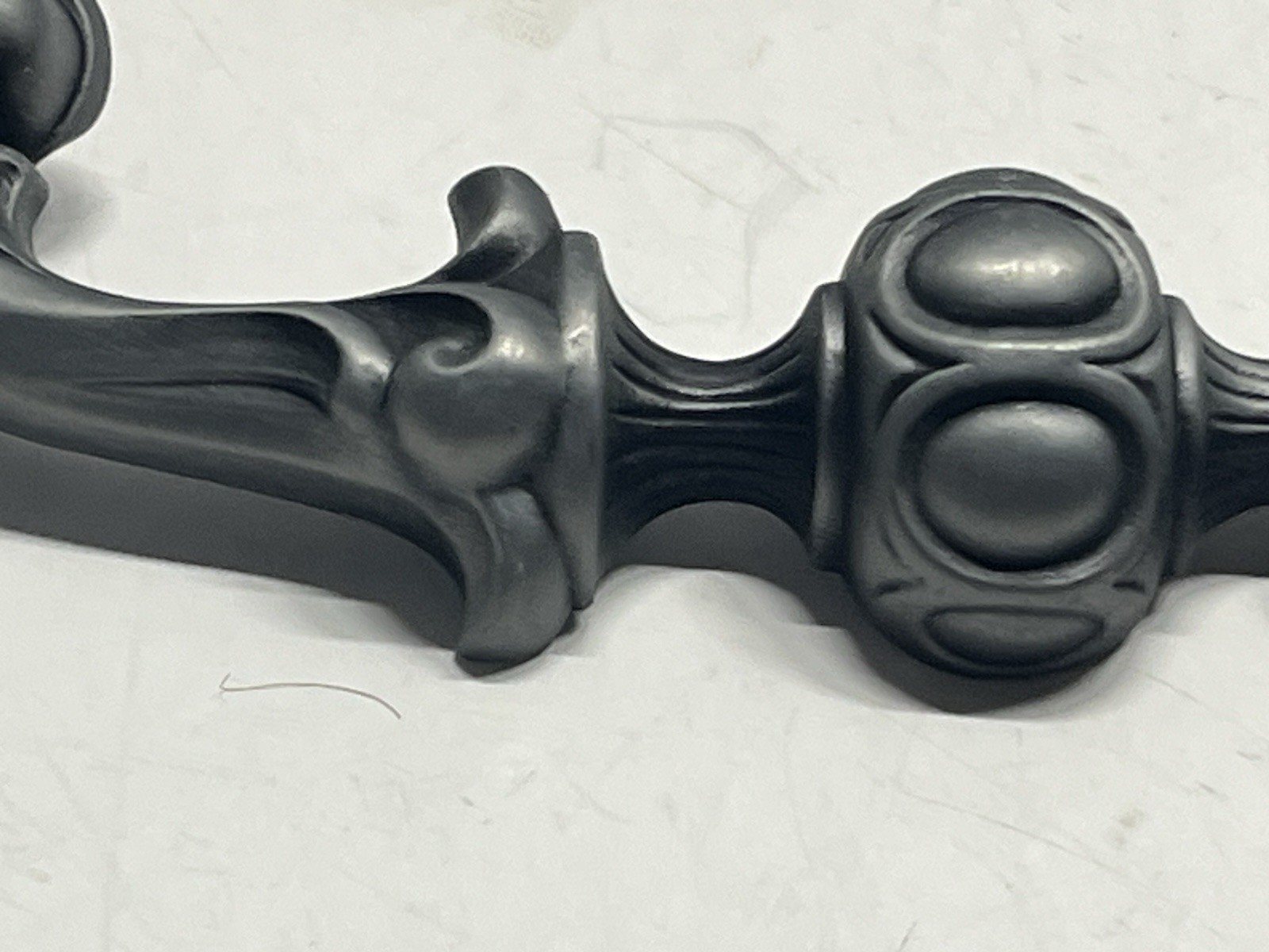 Vintage NOS KBC Heavy Gray/Black Ornate Fixed Pull