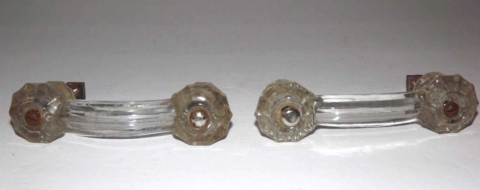 Vintage Lot Set Of 4 Glass Drawer Pulls