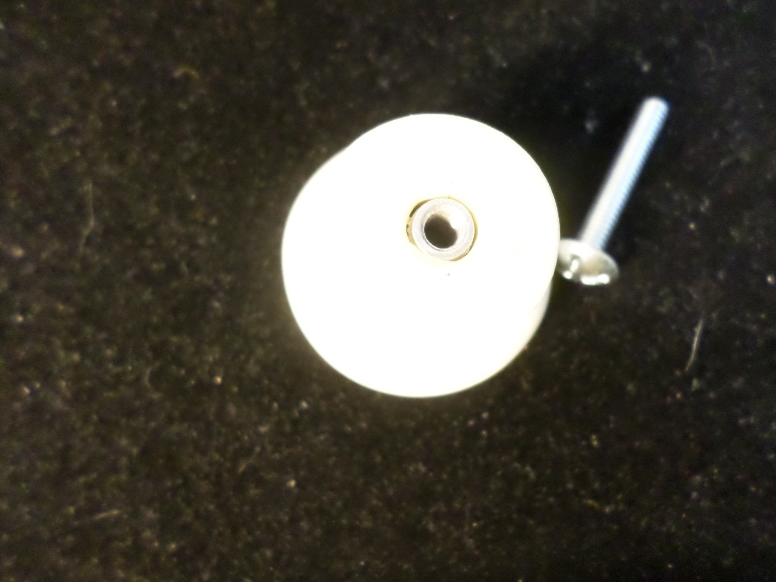 8pc Mid-Century Round White Porcelain Drawer Pulls w/Screws