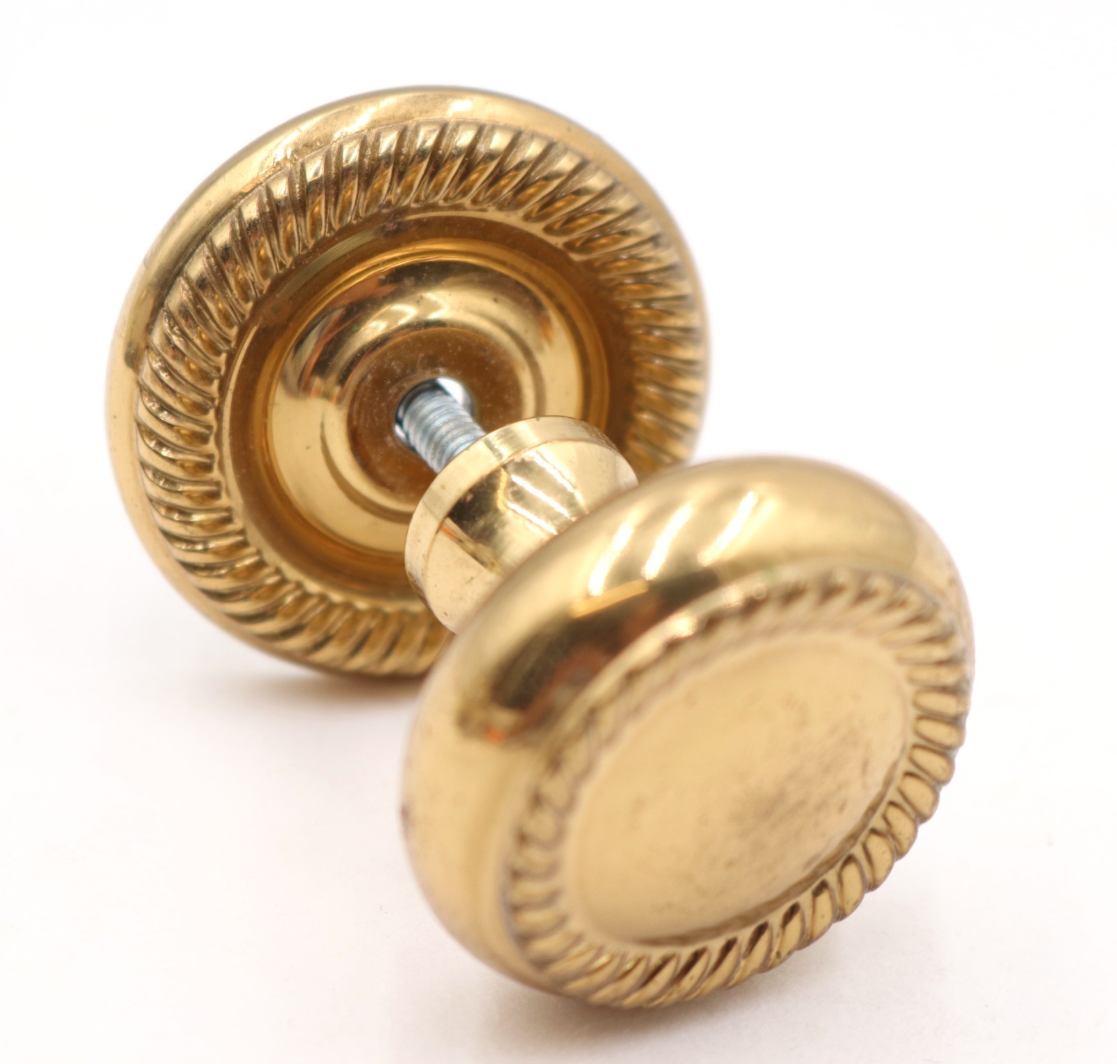 Traditional 1.375 in. Rope Brass Drawer Cabinet Knob