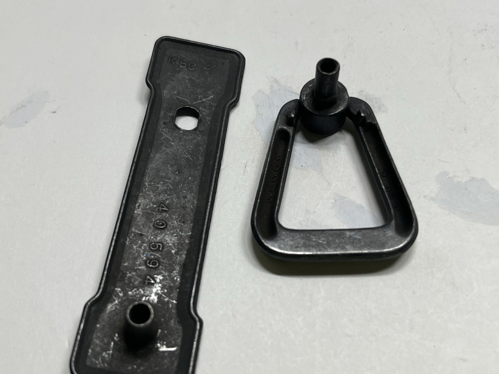 Lot (10) Black Rustic Mission Style 2pc.Vertical BackplateW/Triangle Swing Pulls