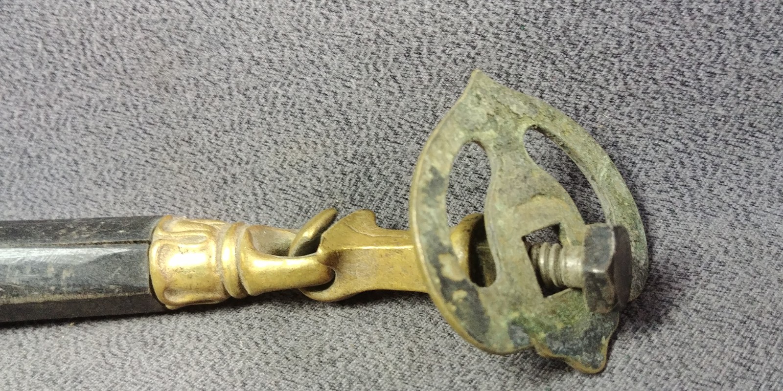 2 Tassel Handle Pendant Door Pull Brass Carved? Black Stove Unknown Antique Lot