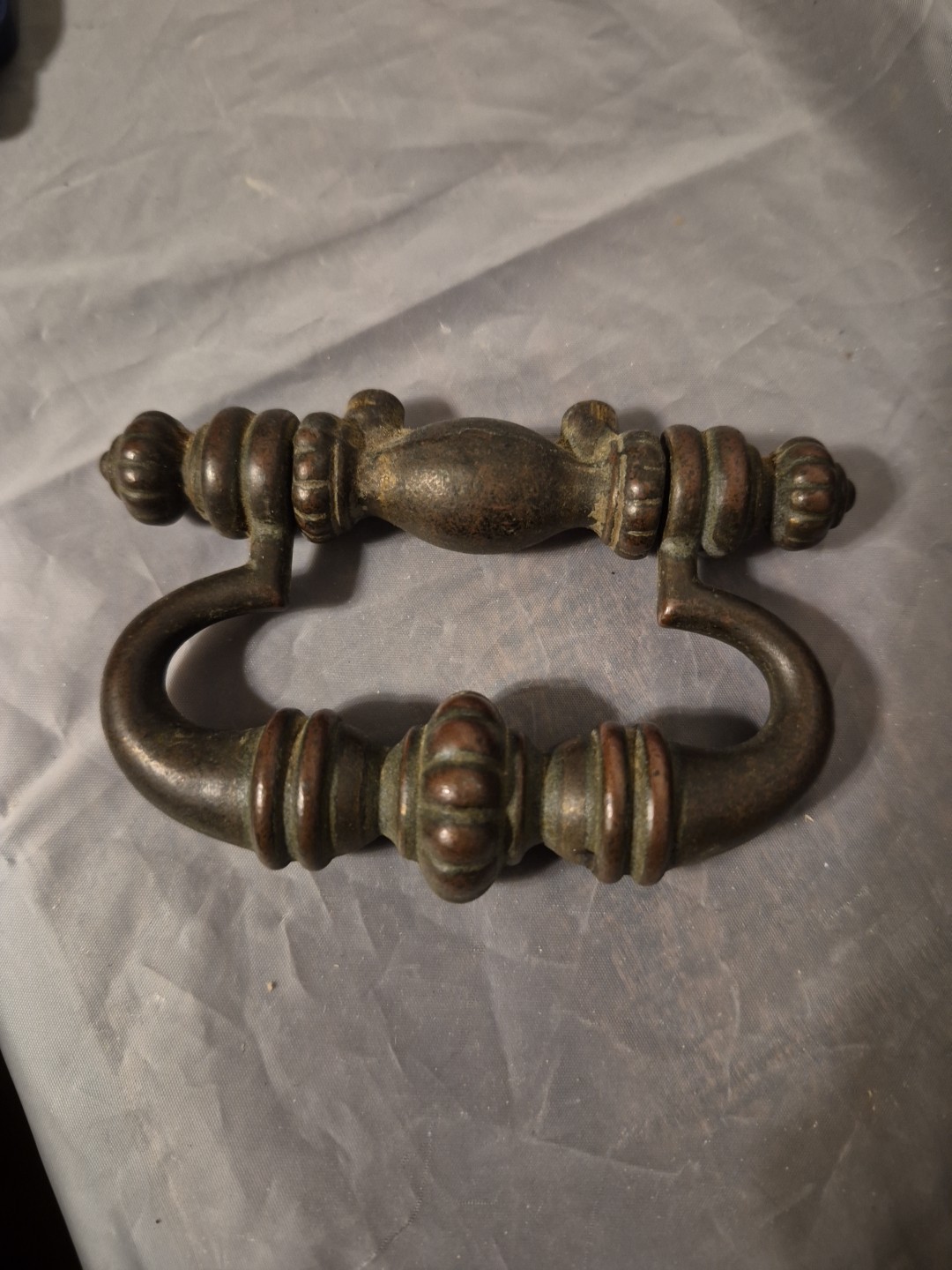 Restoration Antique Victorian Drawer Pull With Drop Bail Handle Preowned