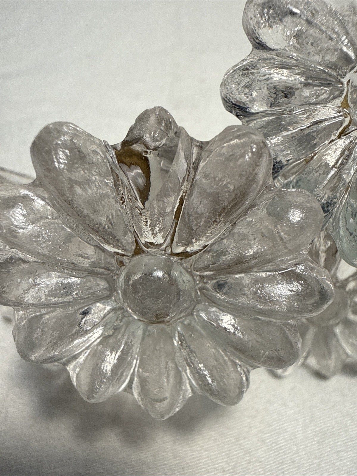DRAWER CABINET KNOB PULL Flower Floral Clear Glass Fancy Chic Cottage LOT 4