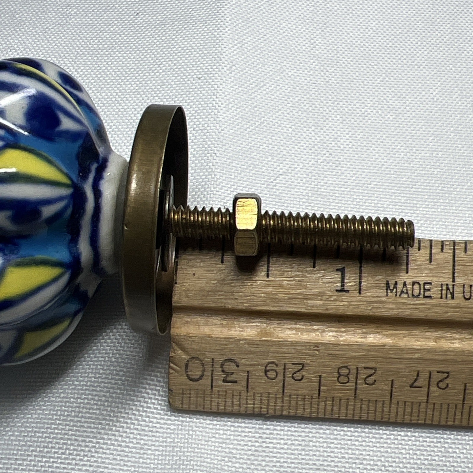 Antique Drawer Pulls 1.75” Blue Pattern Cabinet Kitchen Door Knob Handle