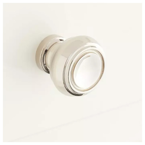 1-1/4″ Cipullo Solid Brass Round Cabinet Knob – Polished Nickel