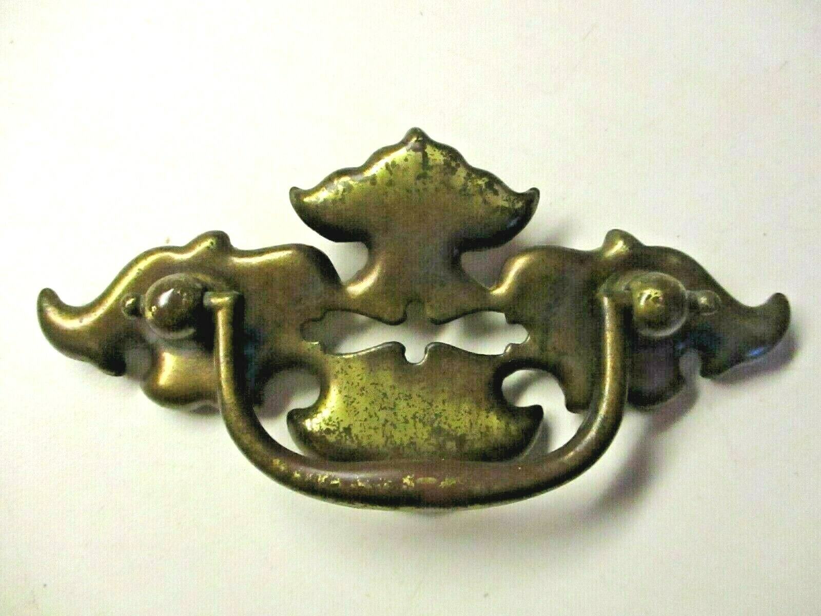 Bassett 927 Drop Bail Pull Handle 2-1/2″ Centers Aged Dark Brass 1 Vintage MCM