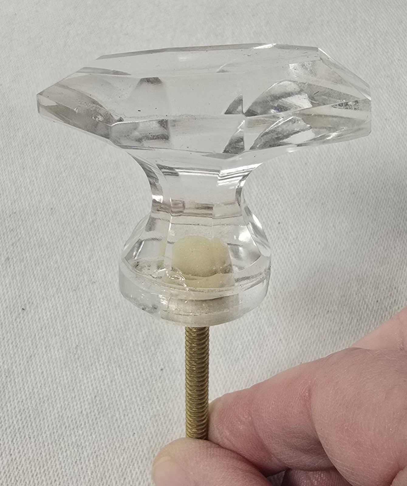 Antique Victorian Clear Glass Drawer/Door Knob – 2″L x 1 1/8″W