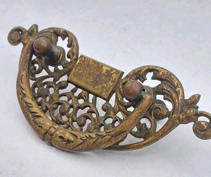 Antique Drop Bail Pull Drawer Cabinet Cupboard Handle Ornate Eastlake Hardware
