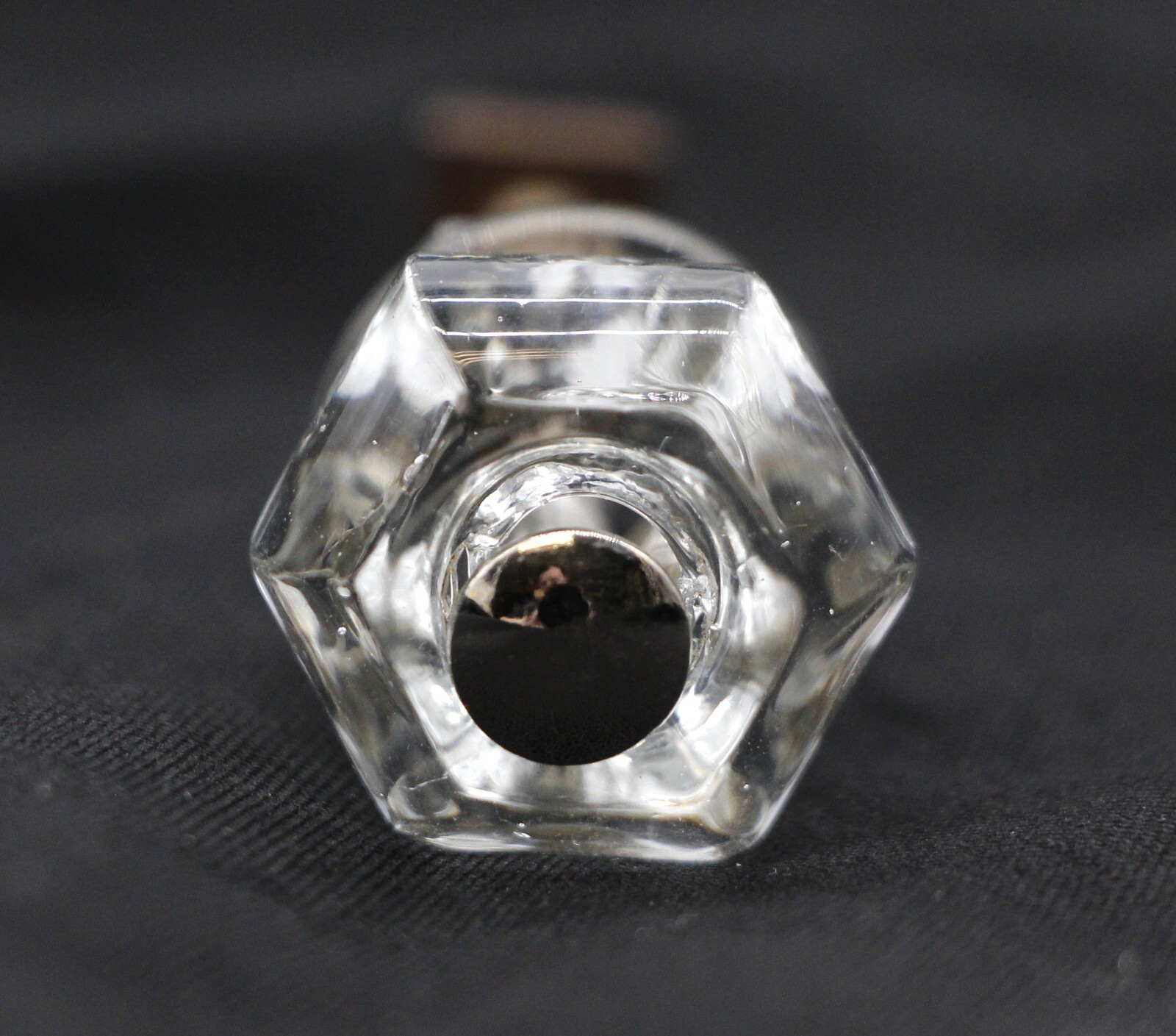 0.875 in. Vintage Hexagon Glass Drawer Cabinet Knob