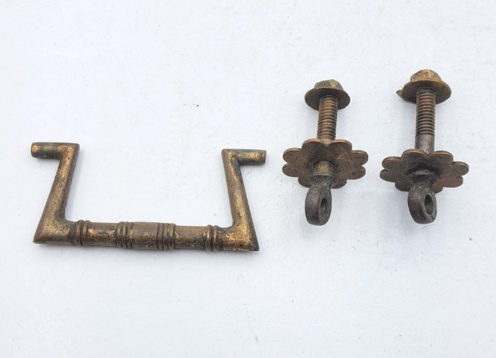 Antique Drawer Pull Handle Old Furniture Vintage Brass Hardware