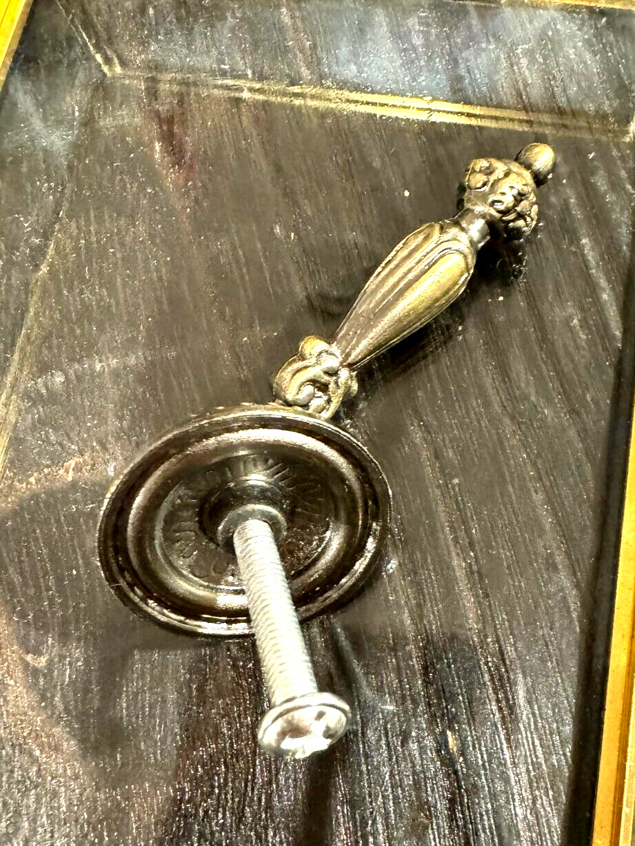LOT 4: Vtg Antique Brass 2.5″ Teardrop Cabinet Door Furniture Pull Handle Knob