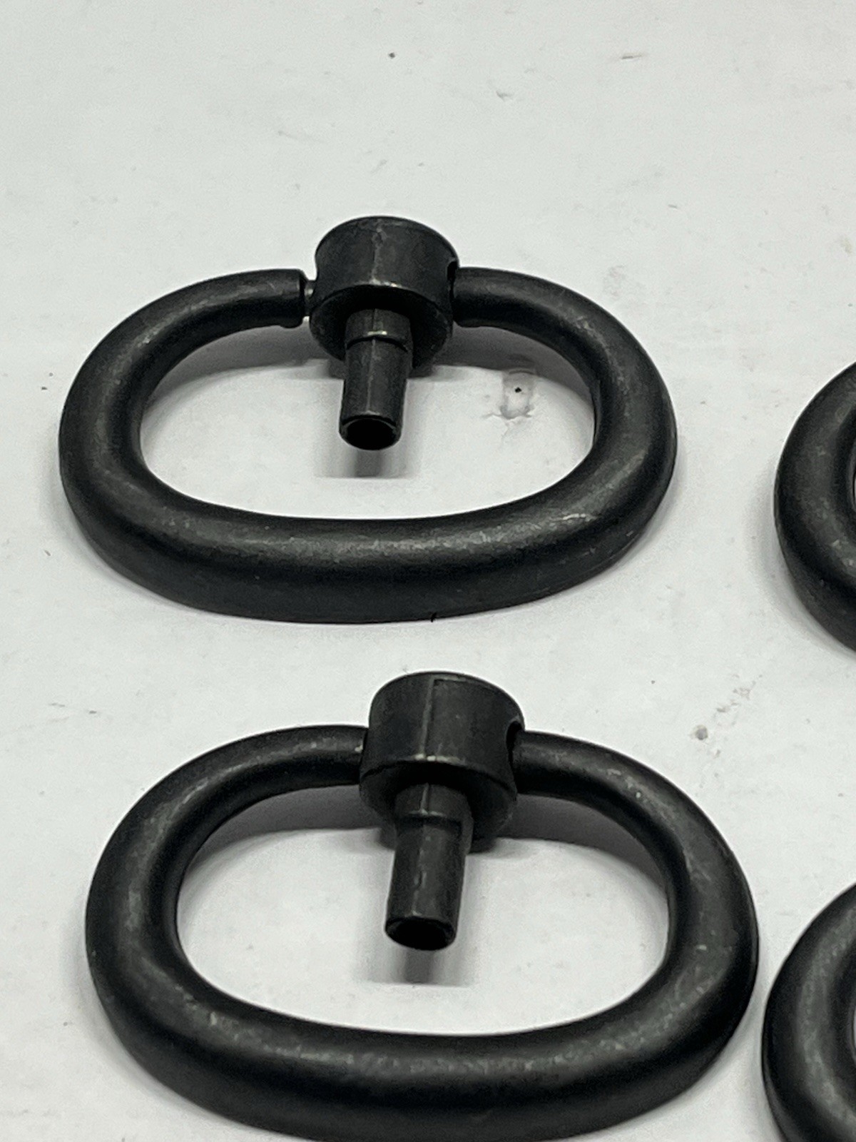 Vintage Lot(12) NOS KBC Black Powder Coated Rd.Drop Ring Drawer Pulls
