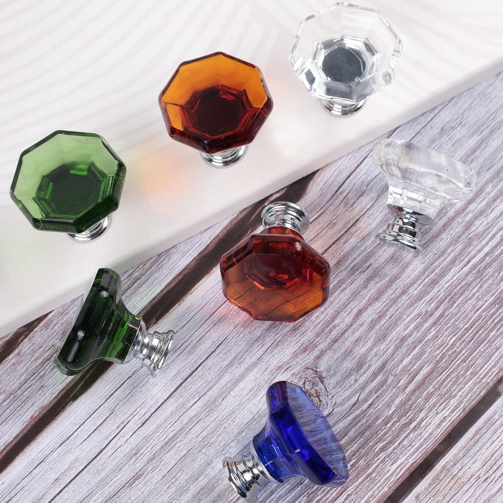 Dixiao 10 Pack Green Crystal Cabinet Knobs, Glass Dresser Knobs, Crystal Furn…