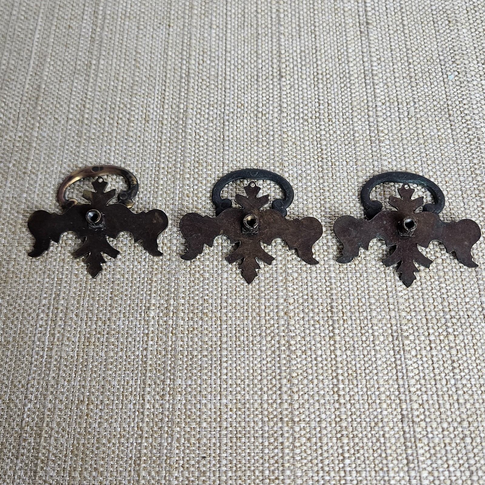 Chippendale Batwing Drawer Pulls Brass K601 SET OF 3 Vintage Drop Bail Handle