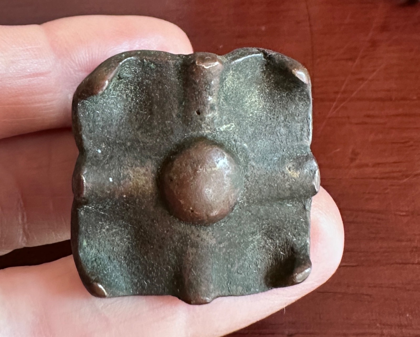 4 Antique Victorian Eastlake Cast Bronze Drawer Knob Pulls w/Scalloped Backplate