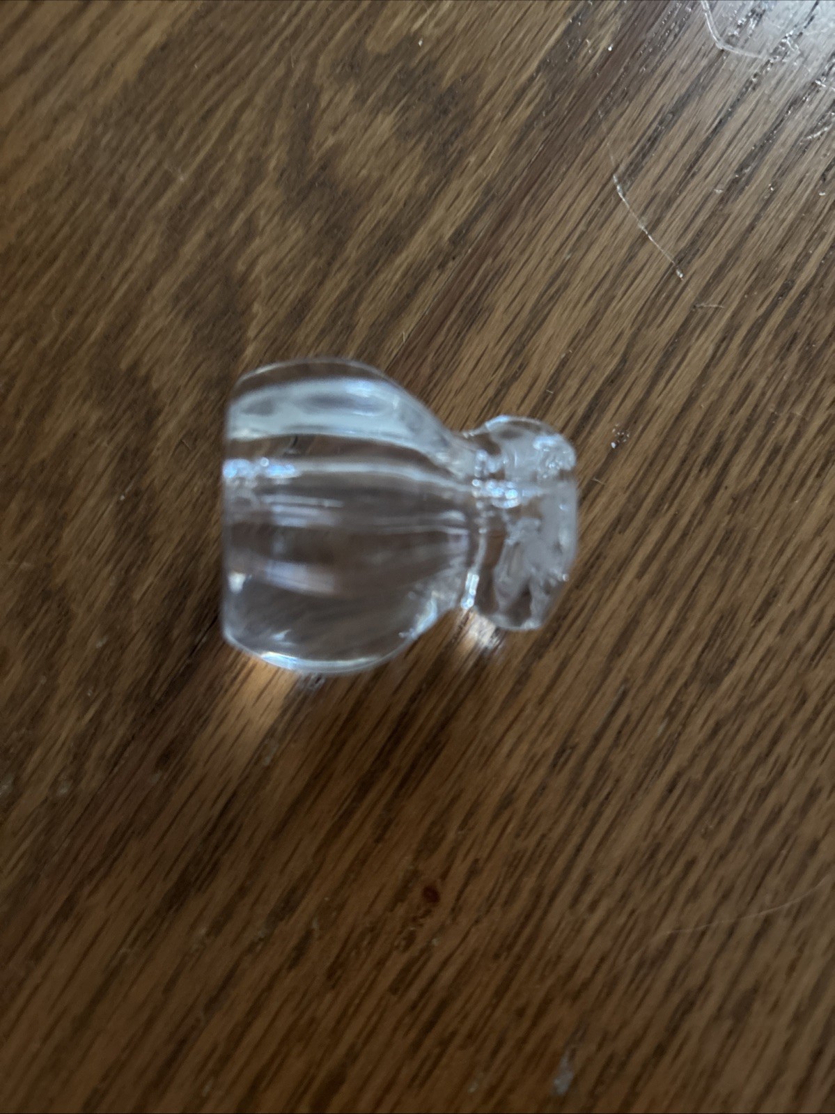 Set Of 6 Clear Glass Hexagon 6 sided Drawer Cabinet Knobs 1 1/2 Antique Style
