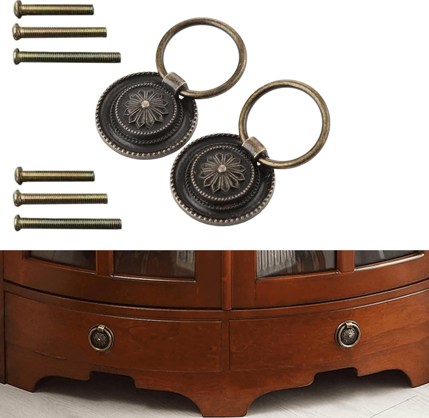 2Pcs Vintage Bronze Drawer Handles, 30mm Mini Pulls for Elegant Cabinets