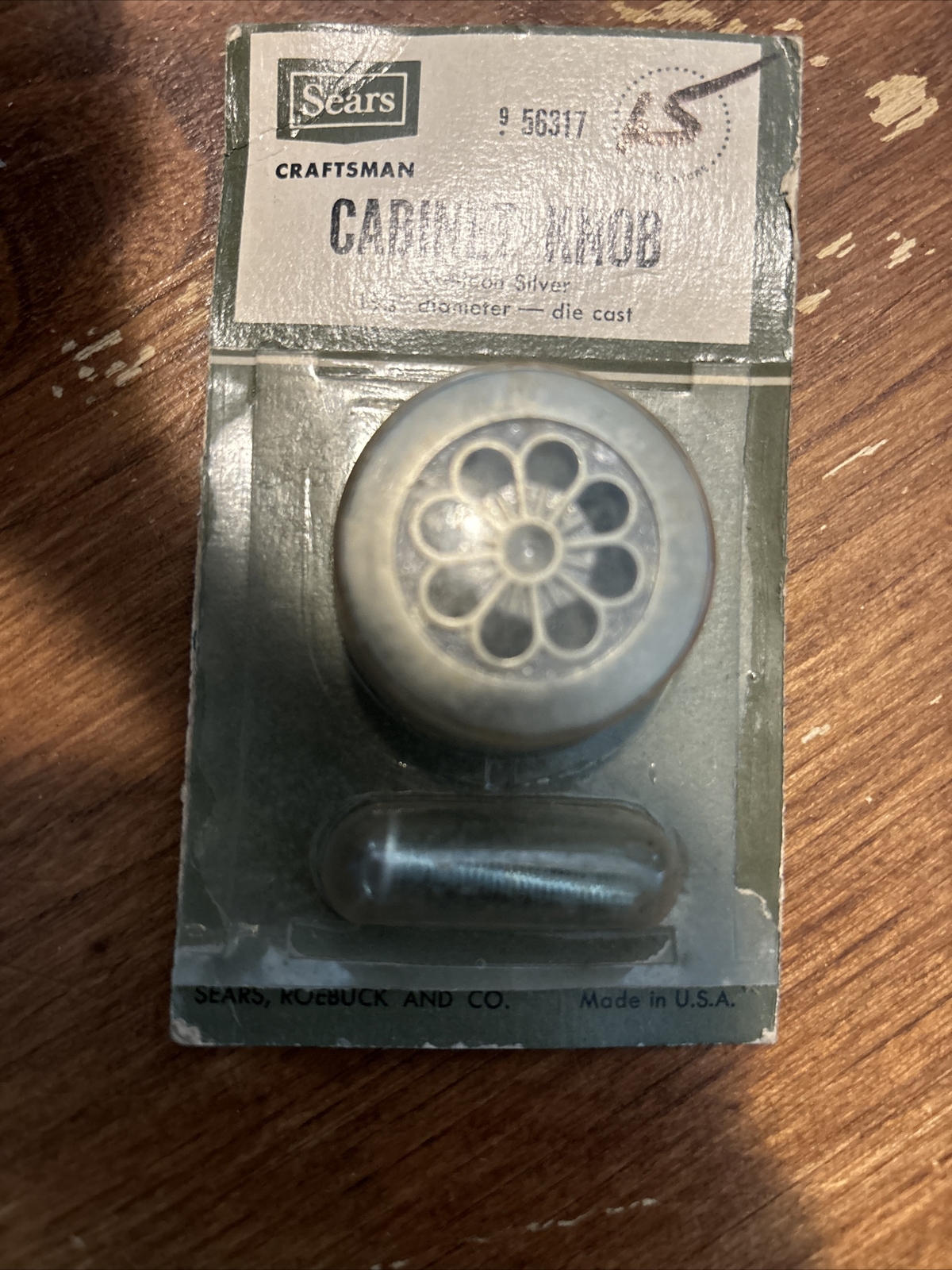 NOS Vintage Sears Craftsman Classic Cabinet Knob Round Ring Pull Floral Kitchen