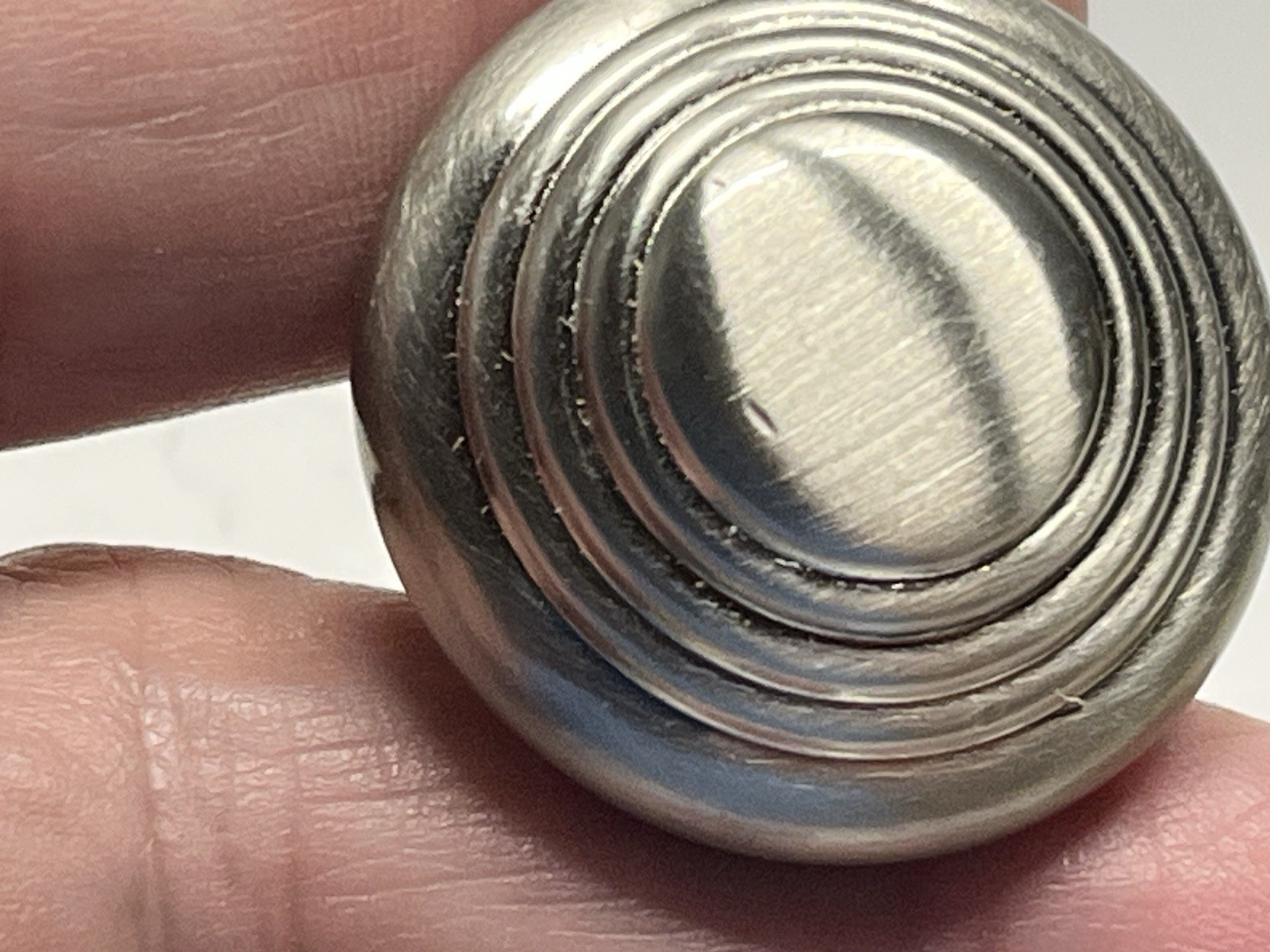 Vintage Lot (7) NOS Belwith Round Nickel Swirl Design Drawer/Cabinet Knobs