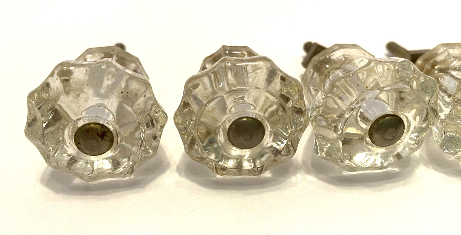 Set of 6 VTG Clear Glass 1″ x 1″ Cabinet/Drawer Pulls/Knobs
