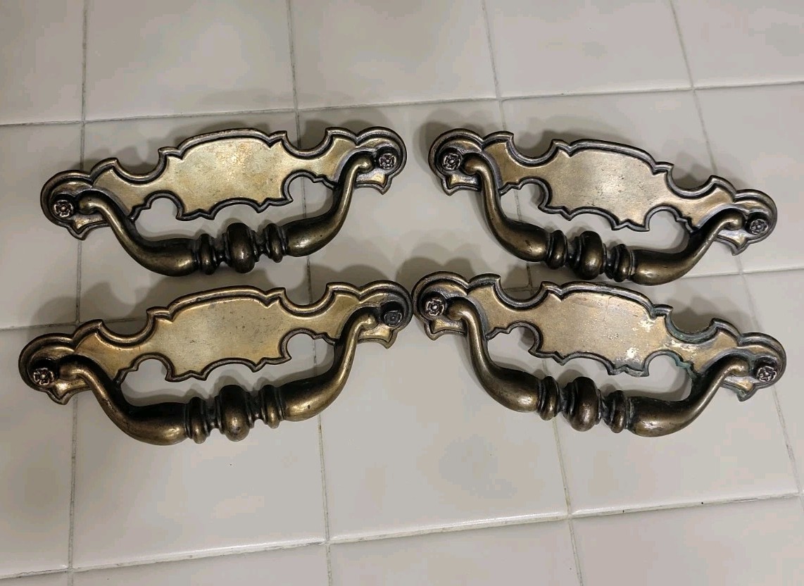 Keeler Brass Co. Drawer Pull Handle Chippendale KBC N08627 Vintage Lot of 4