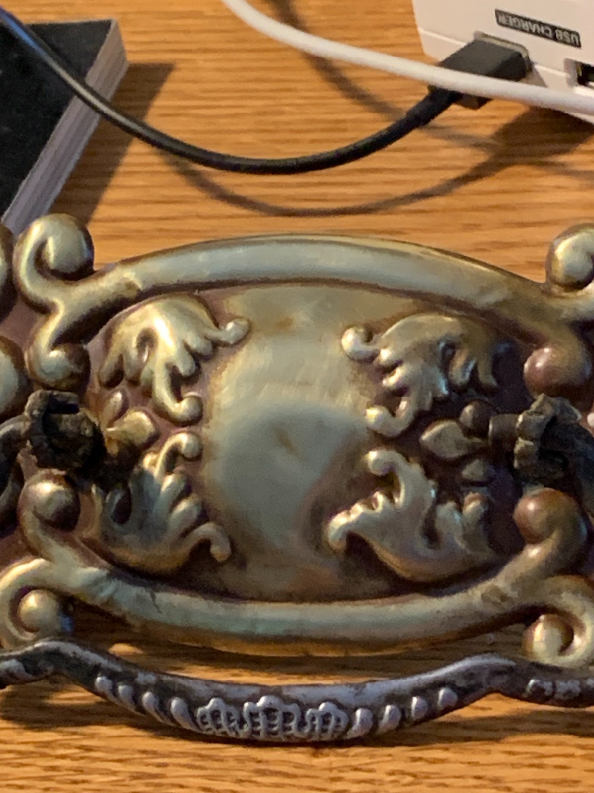 c1880-1900 Antique Six stamped Brass Drawer Pulls 3″ Bore