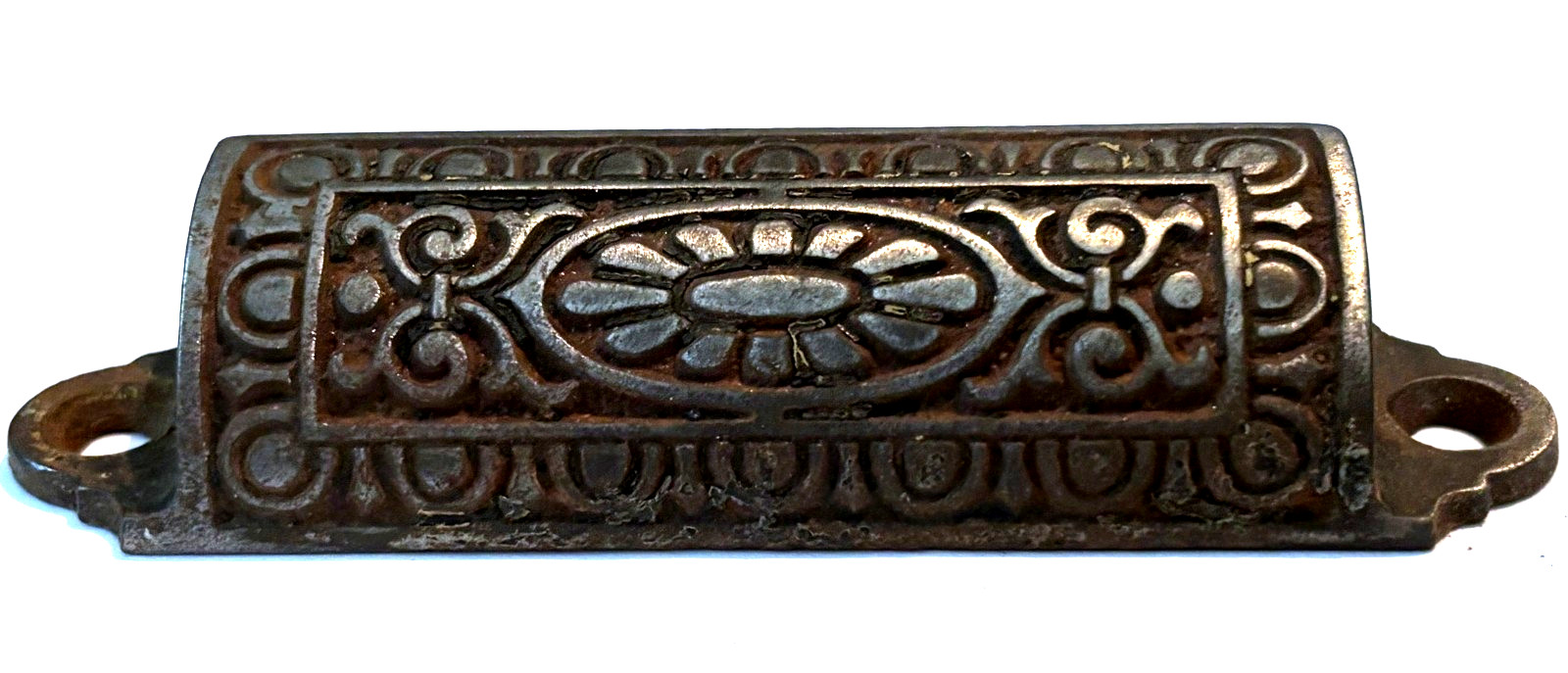 1 Ornate Vintage Desk Metal Pull, Removed from Antique Roll Top Desk
