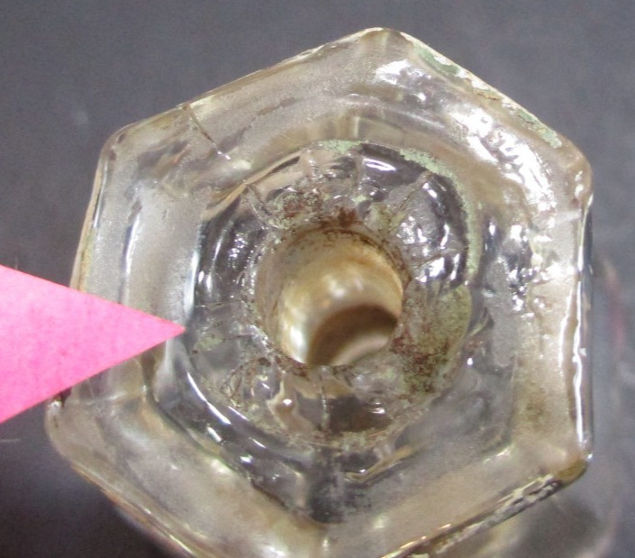 Hexagonal Clear Glass Drawer Knobs 6 Sided Dresser or Cabinet Pulls Salvage 6 PC