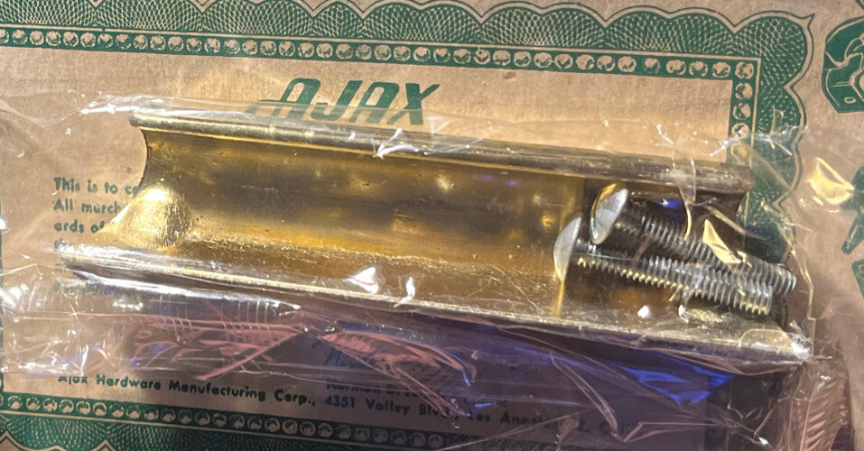 Lot Of 6) Vintage USA made, Ajax cz563b Drawer Pull, 3” Hole, polish brass, NOS