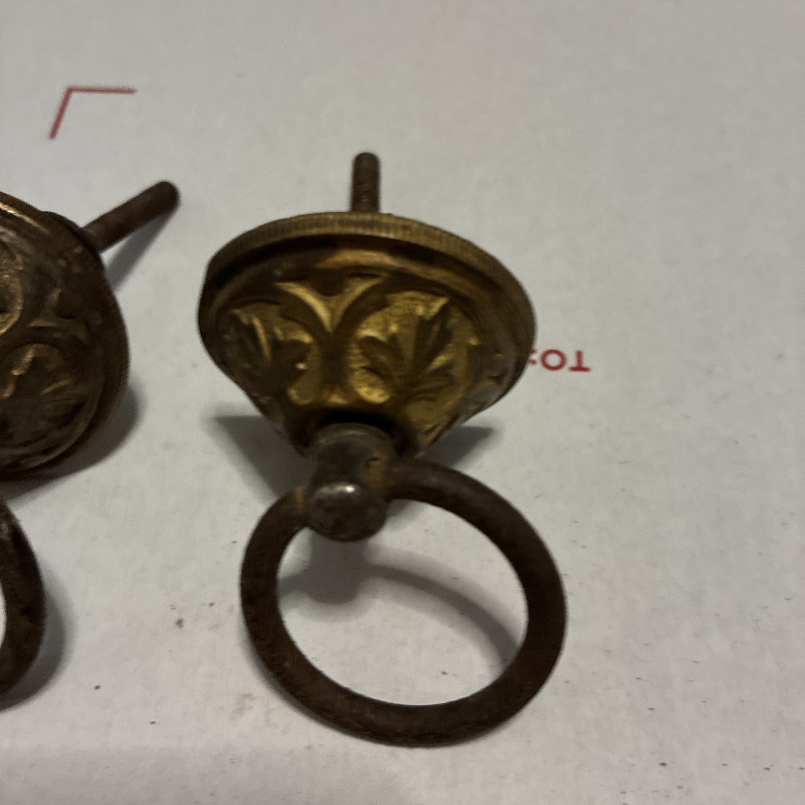 Vintage/Antique Drop Ring Pulls Door Dresser Handles Furniture Hardware Lot of 2
