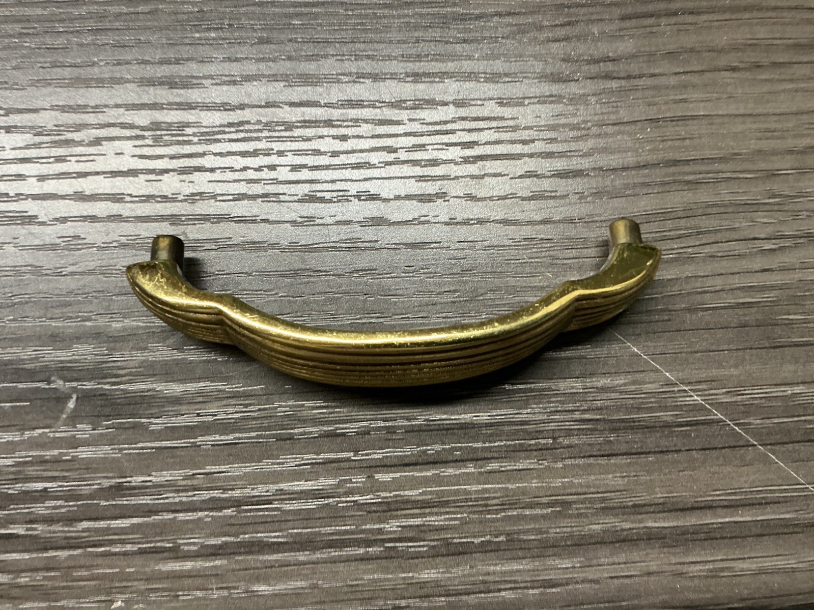 Vintage Ribbed Drawer Pulls Grooved Arched Keeler Brass Cabinet Door Handles (49