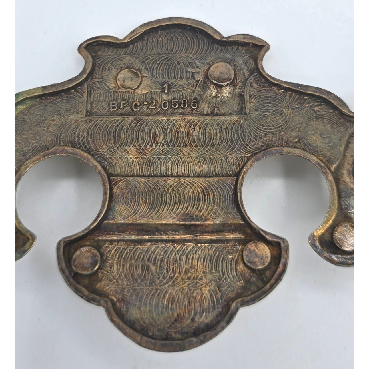 Vintage Brass Batwing Chippendale Drawer Pull Backplates Set of 3 Furniture
