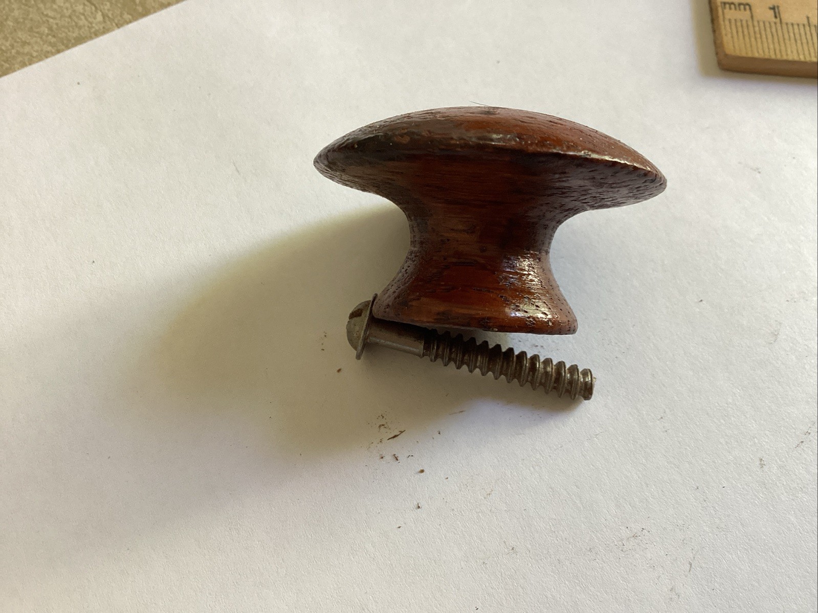 Nice 1- 3/4” Inch Vintage Oak Wood Antique Drawer Pulls With Screw