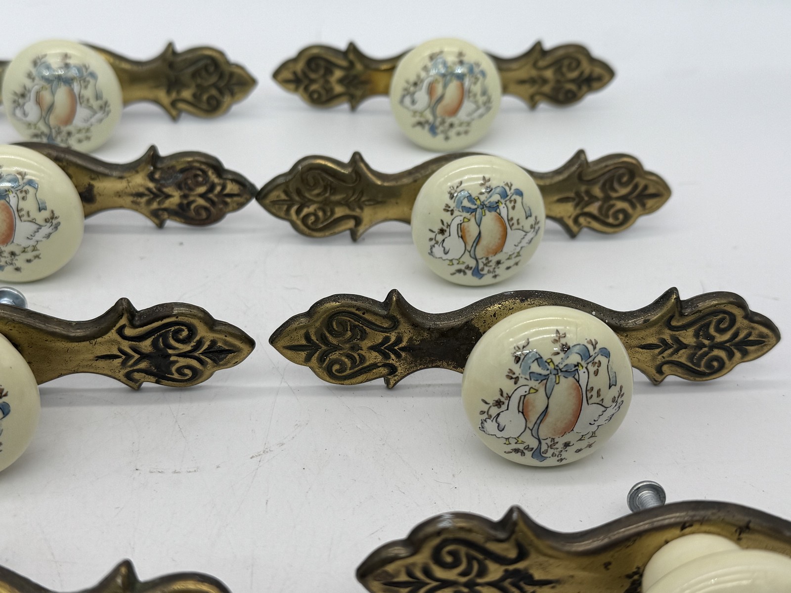 VTG 80’s Belwith Marmalade Geese 20 Round Knobs P552-ML Japan CottageCore READ