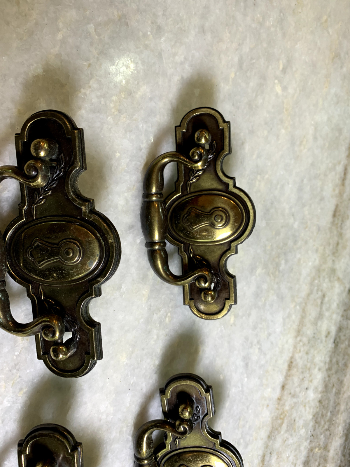 Vintage Mid Century 1970s 70s 1960s 60s Metal Drop Handles Knob Pulls