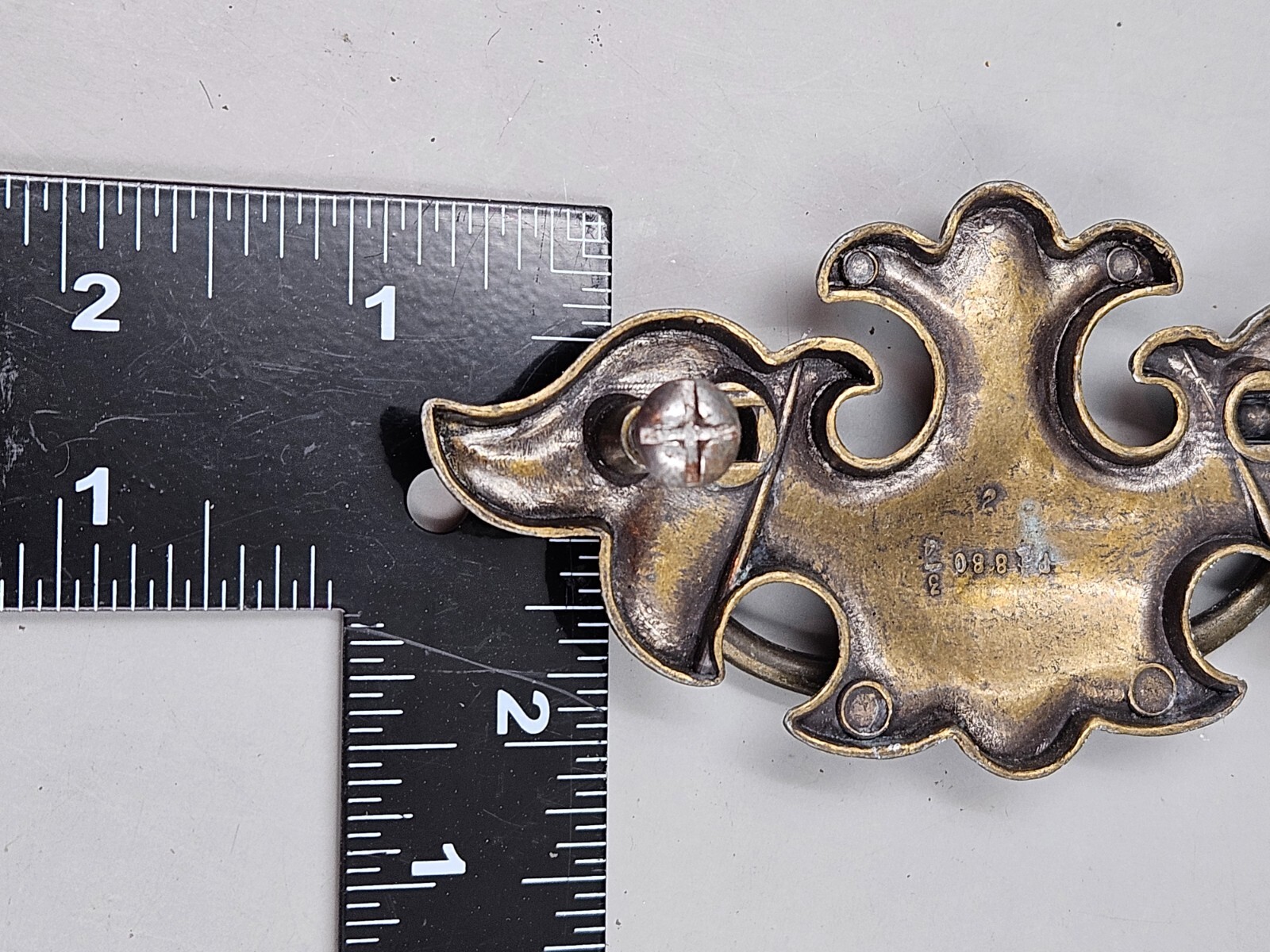Vintage Cast Metal Bronze Tone 6 Chippendale Batwing Style Drop Bail Pull Handle