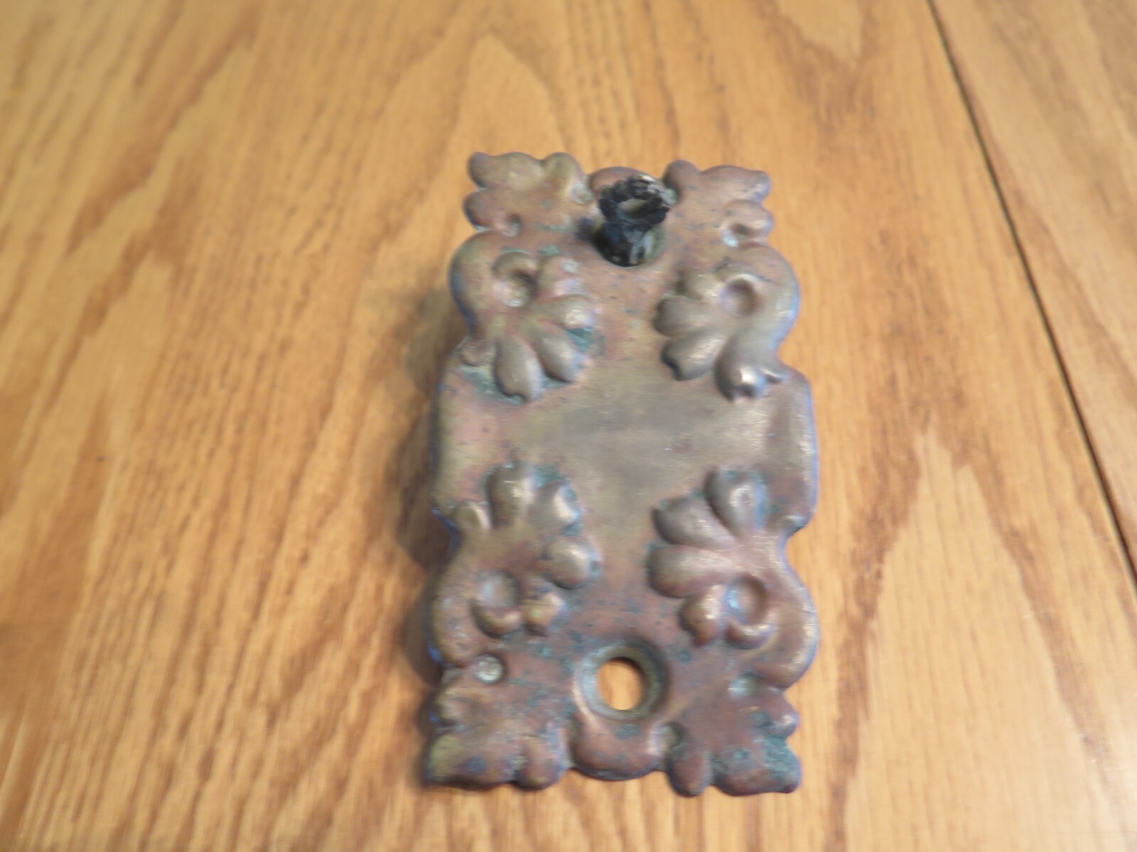 3 Vintage Brass? Dresser Cabinet Drawer Back Plate? Hardware Lightweight Salvage
