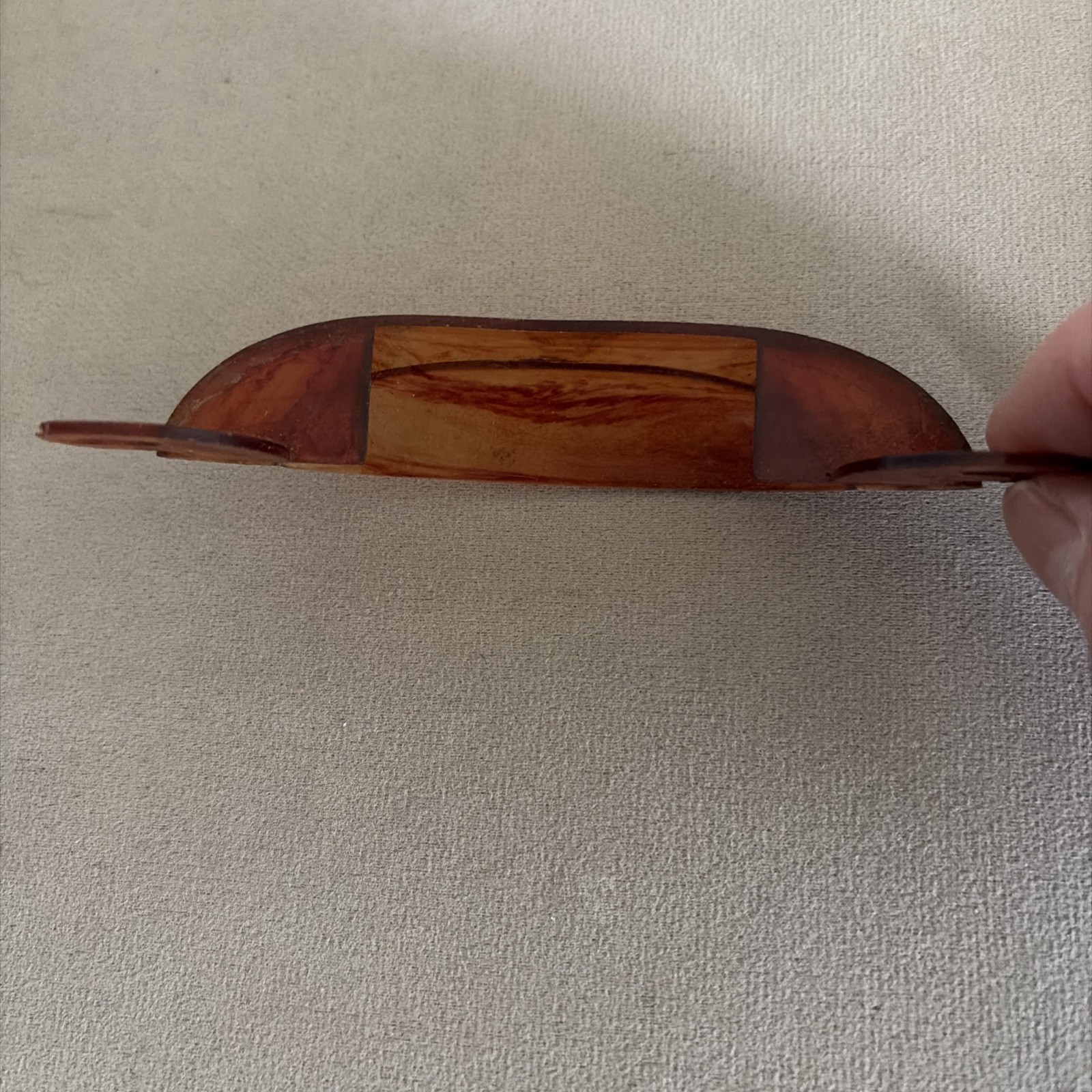 Vintage Mid Century Dresser Pull Orange Amber Bakelite(?) Lucite Handle