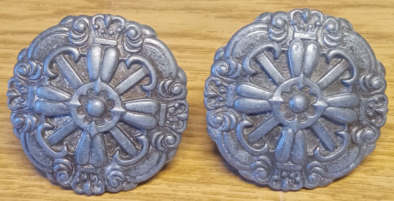 2 HYER 1 3/4 inch Deco Cabinet Door Drawer Pull Knob