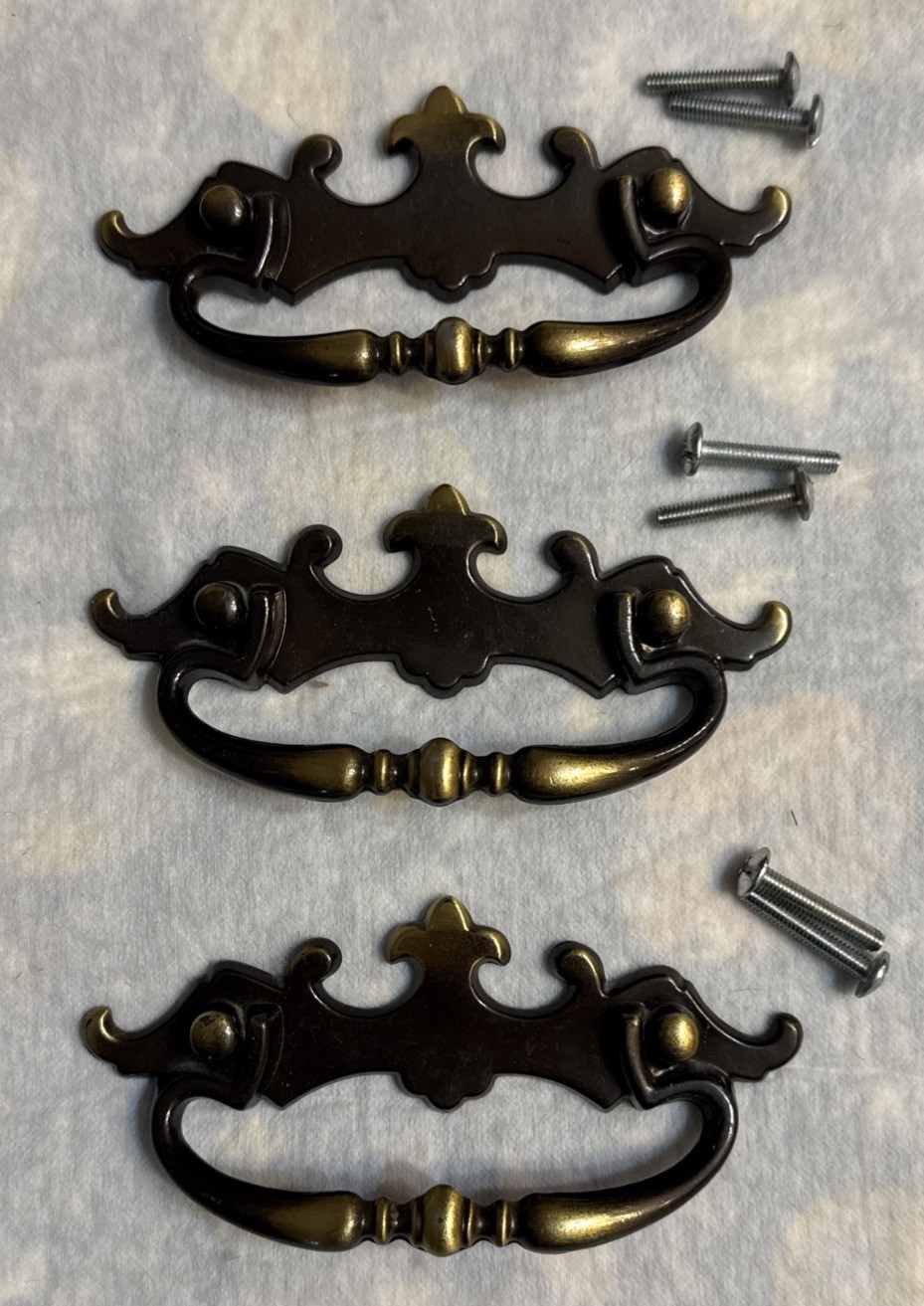 3 Vintage Amerock 152-1 Batwing Drawer Pull Handles 4.75” Long