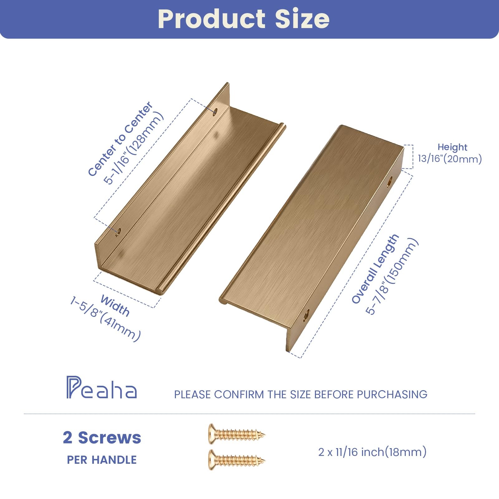 Peaha 10 Pack 5 Inch Finger Pulls For Cabinets Champagne Bronze Cabinet Pulls