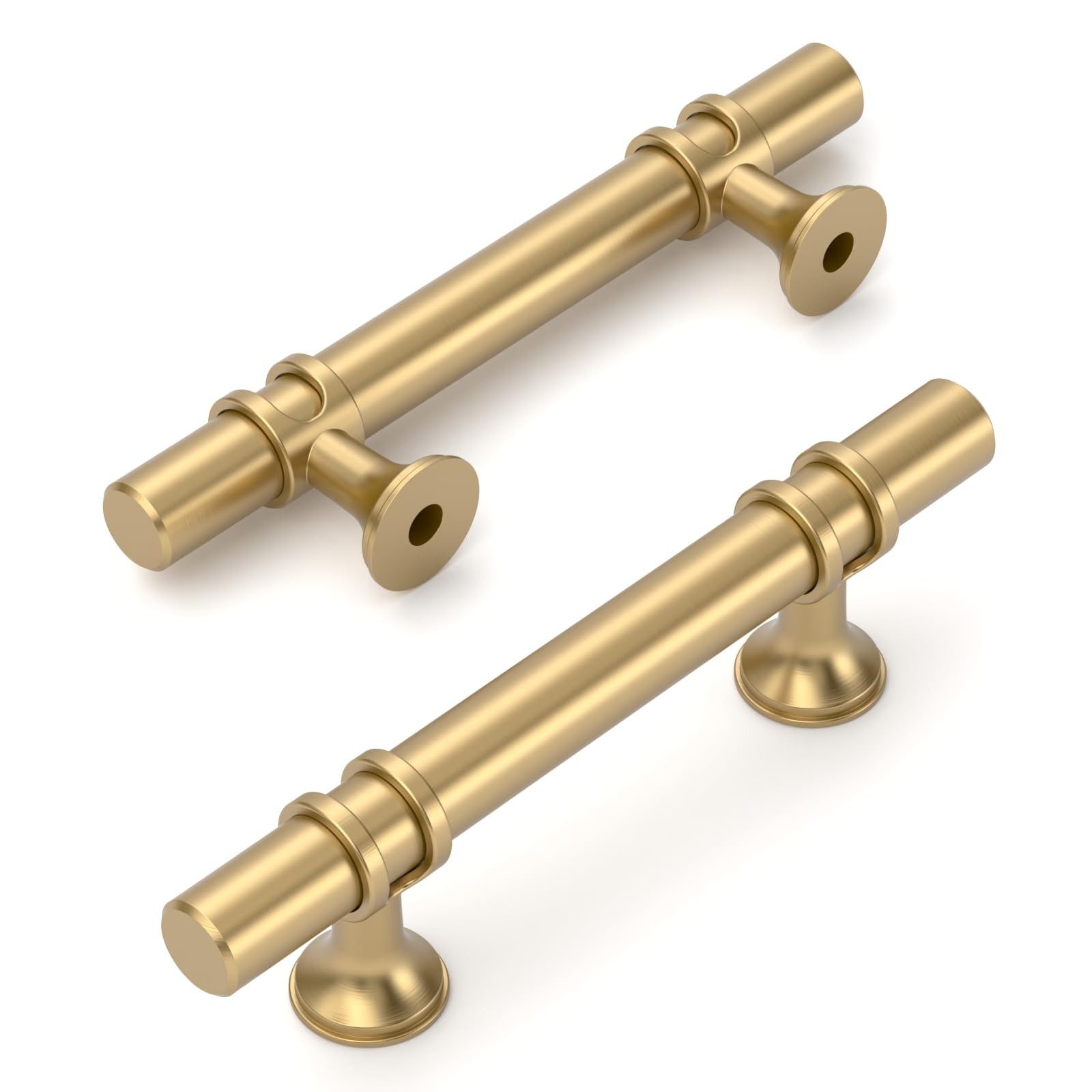Amerdeco 10 Pack Champagne Bronze Cabinet Pulls 3 Inch76Mm Hole Centers Kitchen