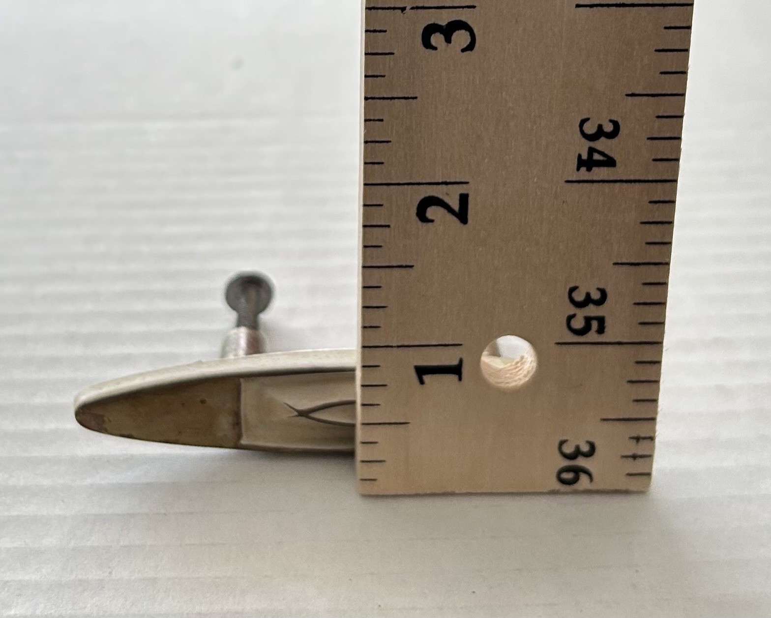 Art Deco MCM Atomic Oblong Gold Tone Raised Lenticular Shape Drawer Pulls X 9
