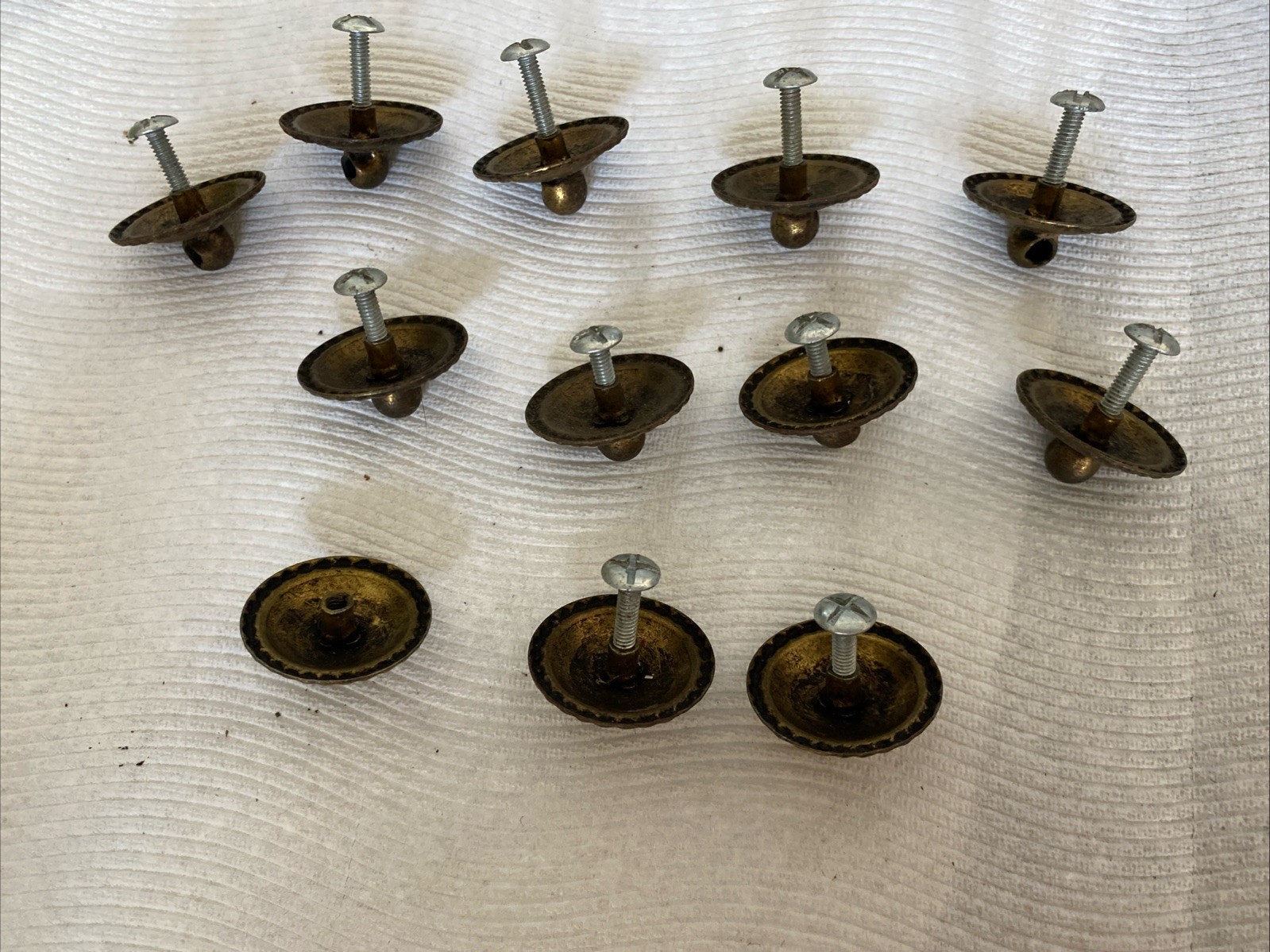 12 Unpolished Vintage Brass Drop Handle Drawer Pull Back Plates