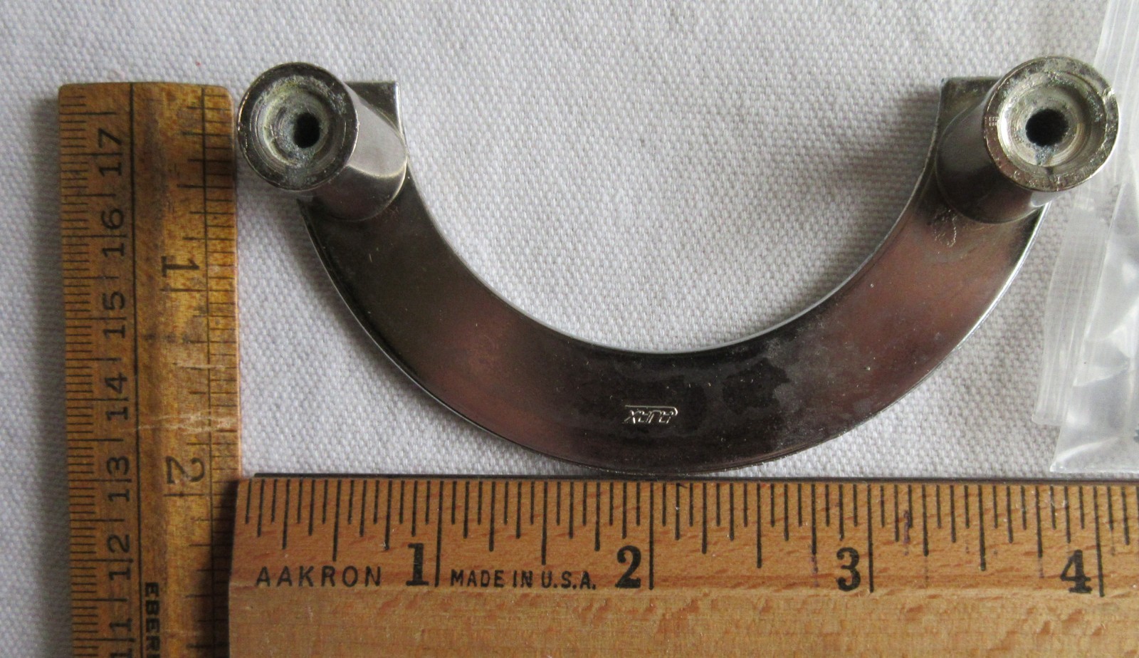 NOS Ajax Chrome Drawer Pull 3 5/8″ Half Circle Lot of 4 Midcentury Atomic Age