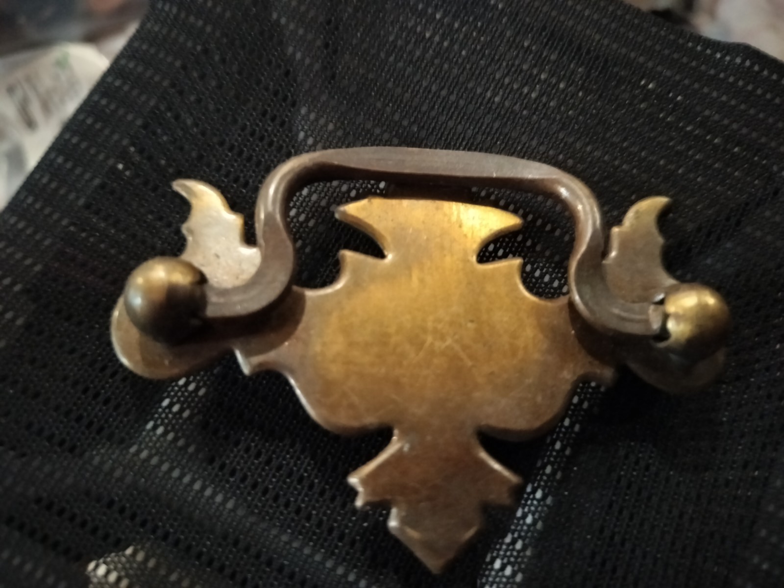 Vintage Brass Door Knocker/Chippendale Style Drawer Pull Handle 2.5″ Mount Width